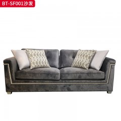 【精品】千匠一品 美式风格 橡胶木+布艺面料 时尚古典沙发BT-SF001-J