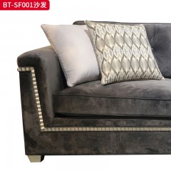 【精品】千匠一品 美式风格 橡胶木+布艺面料 时尚古典沙发BT-SF001-J