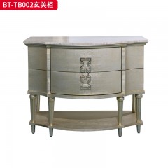 【精品】千匠一品 美式风格 橡胶木贴水曲柳木皮+环保人造板+大理石 时尚大气玄关柜BT-TB002-J