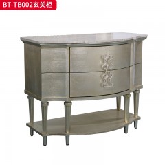 【精品】千匠一品 美式风格 橡胶木贴水曲柳木皮+环保人造板+大理石 时尚大气玄关柜BT-TB002-J