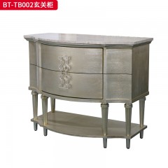 【精品】千匠一品 美式风格 橡胶木贴水曲柳木皮+环保人造板+大理石 时尚大气玄关柜BT-TB002-J