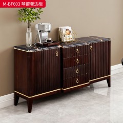 【精品】千匠一品 美式轻奢风格 大理石+桃花芯木+辅材进口橡胶木 时尚大气琴键餐边柜M-BF603-L