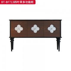 【精品】千匠一品 美式中古风格 主材红橡木+贝壳+辅材实木板拼花 时尚大气多功能柜BT-BF713-L