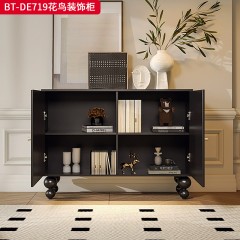 【精品】千匠一品 美式中古风格 实木脚+实木多层板+手绘 时尚大气花鸟装饰柜BT-DE719-L