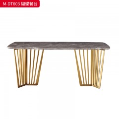 【精品】千匠一品 美式轻奢风格 大理石+304不锈钢 时尚大气蝴蝶餐台M-DT603-J