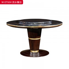 【精品】千匠一品 美式轻奢风格 大理石+桃花芯木+辅材进口橡胶木 时尚大气流水餐台M-DT604-J