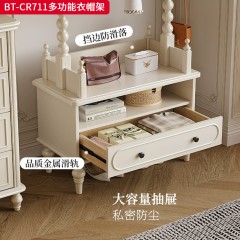 【精品】千匠一品 美式中古风格 主材红橡木+辅材实木板拼花+松木 时尚大气多功能衣帽架BT-CR711-L