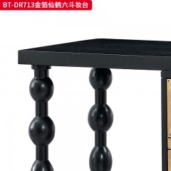 【精品】千匠一品 美式中古风格 实木脚+实木多层板+手绘 时尚大气六斗妆台BT-DR713-L