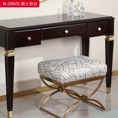 【精品】千匠一品 美式轻奢风格 主材桃花芯木+辅材进口橡胶木+五金拉手+金属套脚 时尚大气骑士妆台M-DR605-J