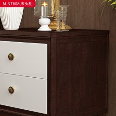 【精品】千匠一品 美式轻奢风格 主材桃花芯木+辅材进口橡胶木+五金拉手 时尚大气床头柜M-NT608-J