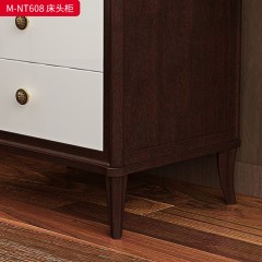 【精品】千匠一品 美式轻奢风格 主材桃花芯木+辅材进口橡胶木+五金拉手 时尚大气床头柜M-NT608-J