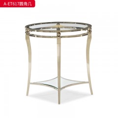 【精品】千匠一品 美式轻奢风格 不锈钢+彩色玻璃 时尚大气茶几M-CT617 A-ET617-J