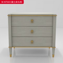 【精品】千匠一品 美式轻奢风格 主材桃花芯木+辅材进口橡胶木 时尚大气骑士床头柜M-NT603 床头柜 M-NT609-J