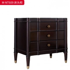 【精品】千匠一品 美式轻奢风格 主材桃花芯木+辅材进口橡胶木 时尚大气骑士床头柜M-NT603 床头柜 M-NT609-J