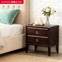 【精品】千匠一品 美式轻奢风格 主材桃花芯木+辅材进口橡胶木 时尚大气晨曦床头柜M-NT605-J