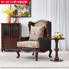 【精品】千匠一品 美式中古风格 主材红橡木+辅材实木板平滑+松木+长虹玻璃 时尚大气罗马矮边柜BT-DE715-J