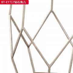 【精品】千匠一品 美式中古风格 人造面板+金色不锈钢+黑胡桃木隔板 时尚大气钻石角几BT-ET717-J