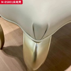 【精品】千匠一品 美式轻奢风格 榉木+软包+超纤皮  真皮 时尚大气床尾凳M-BS801-L
