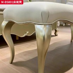 【精品】千匠一品 美式轻奢风格 榉木+软包+超纤皮  真皮 时尚大气床尾凳M-BS801-L