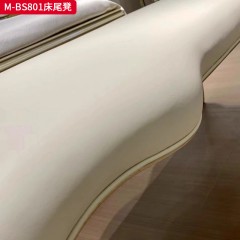 【精品】千匠一品 美式轻奢风格 榉木+软包+超纤皮  真皮 时尚大气床尾凳M-BS801-L