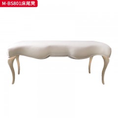 【精品】千匠一品 美式轻奢风格 榉木+软包+超纤皮  真皮 时尚大气床尾凳M-BS801-L