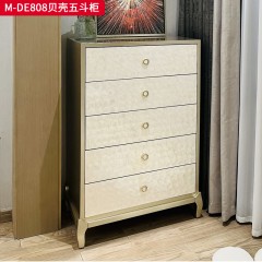 【精品】千匠一品 美式轻奢风格 榉木+贝壳 时尚大气五斗柜M-DE808-L
