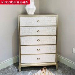 【精品】千匠一品 美式轻奢风格 榉木+贝壳 时尚大气五斗柜M-DE808-L