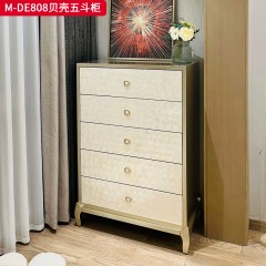 【精品】千匠一品 美式轻奢风格 榉木+贝壳 时尚大气五斗柜M-DE808-L