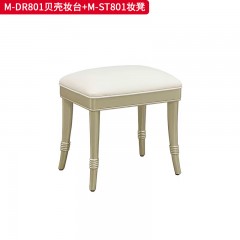 【精品】千匠一品 美式轻奢风格 妆台：榉木+贝壳  妆凳：榉木+超纤皮+软包 时尚大气妆台M-DR801 妆凳M-ST801-L