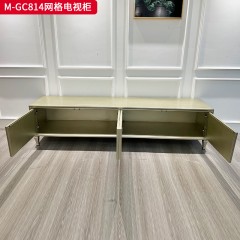 【精品】千匠一品 美式轻奢风格 榉木+玻璃镜子 时尚大气网格电视柜M-GC814-J