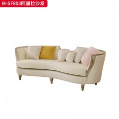 【精品】千匠一品 美式轻奢风格 榉木+软包+超纤皮 真皮 时尚大气阿黛拉沙发M-SF803-J