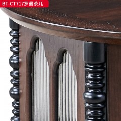 【精品】 千匠一品 美式中古风格 主材红橡木+辅材实木板拼花+长虹玻璃 时尚大气罗曼茶几BT-CT717-J