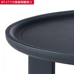 【精品】 千匠一品 美式中古风格 主材白蜡木+辅材实木板拼花 时尚大气洛丽塔圆茶几BT-CT719-J