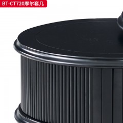 【精品】 千匠一品 美式中古风格 主材红橡木+辅材实木拼花+长虹玻璃 时尚大气摩尔圆几-J