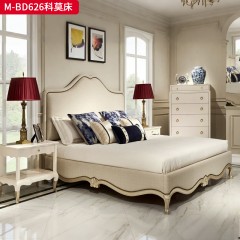 【精品】千匠一品 美式轻奢风格 榉木+布艺 时尚大气科莫床M-BD626-L