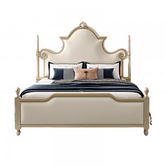 【精品】千匠一品 美式轻奢风格 榉木+超纤皮  真皮软包 时尚大气波西米亚床M-RC036-L