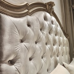 【精品】千匠一品 现代美式风格 水曲柳木+红橡木皮+实木雕刻+布艺+高回弹海绵 时尚大气床BT-BD892-L