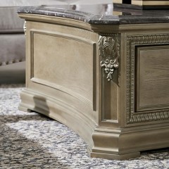 【精品】千匠一品 现代美式风格 水曲柳木+红橡木皮+实木雕刻+天然大理石 时尚大气茶几BT-CT892-L