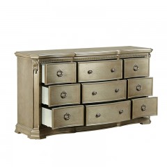 【精品】千匠一品 现代美式风格 水曲柳木+红橡木皮+实木雕刻 时尚大气梳妆台BT-DE892-L