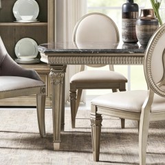 【精品】千匠一品 现代美式风格 水曲柳木+实木雕刻+天然大理石 时尚大气长餐桌BT-DT892-L