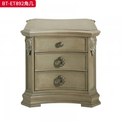 【精品】千匠一品 现代美式风格 水曲柳木+红橡木皮+实木雕刻 时尚大气角几BT-ET892-L