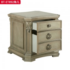 【精品】千匠一品 现代美式风格 水曲柳木+红橡木皮+实木雕刻 时尚大气角几BT-ET892-L