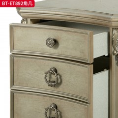 【精品】千匠一品 现代美式风格 水曲柳木+红橡木皮+实木雕刻 时尚大气角几BT-ET892-L