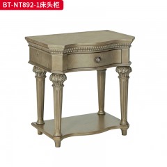 【精品】千匠一品 现代美式风格 水曲柳木+红橡木皮+实木雕刻 时尚大气床头柜BT-NT892-1-L