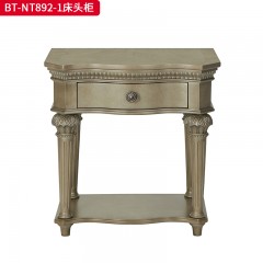 【精品】千匠一品 现代美式风格 水曲柳木+红橡木皮+实木雕刻 时尚大气床头柜BT-NT892-1-L