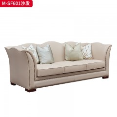 【精品】千匠一品 美式轻奢风格 头层小黄牛真皮+实木框架+实木脚 时尚大气山峰沙发M-SF601-L