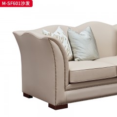 【精品】千匠一品 美式轻奢风格 头层小黄牛真皮+实木框架+实木脚 时尚大气山峰沙发M-SF601-L