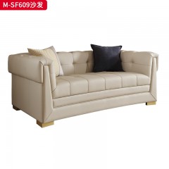 【精品】千匠一品 美式轻奢风格 头层小黄牛真皮+实木框架+实木脚 时尚大气莅临沙发M-SF609-L