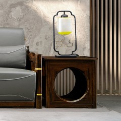 千匠一品 新中式风格 主材乌金木+辅材多层实木板贴乌金木皮 时尚大气角几9850-L