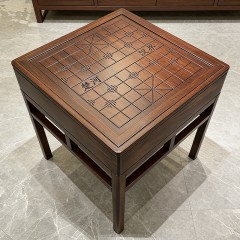 千匠一品 新中式风格 主材乌金木+辅材多层实木板贴乌金木皮 时尚大气棋盘角几9856-L
